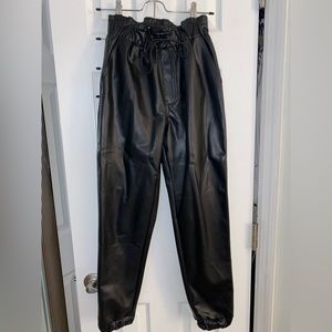 Abercrombie Vegan Leather Paperbag Joggers
